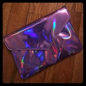 Deena & Ozzy purple iridescent clutch